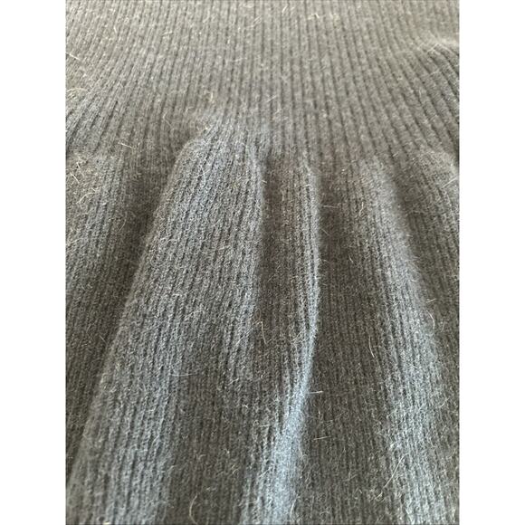 Tory Burch Madeline Med Wool Long Sleeve Rib Peplum Sweater Navy Blue Angora EUC - Picture 8 of 11